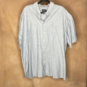 Harbor Bay Men's 2XL Short Sleeve Button Down Shirt - GRAY - LIKE NEW CONDITION